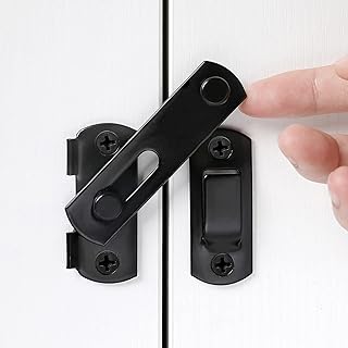 INIRET 4 Packs Barn Door Latches，2.75” x 2.02” Black Stainless Steel barn gate flip Door Latch Bi-fold Door Lock,Sliding Door Antique Lock Gate Latches Wine Cabinet Closet Door Latches