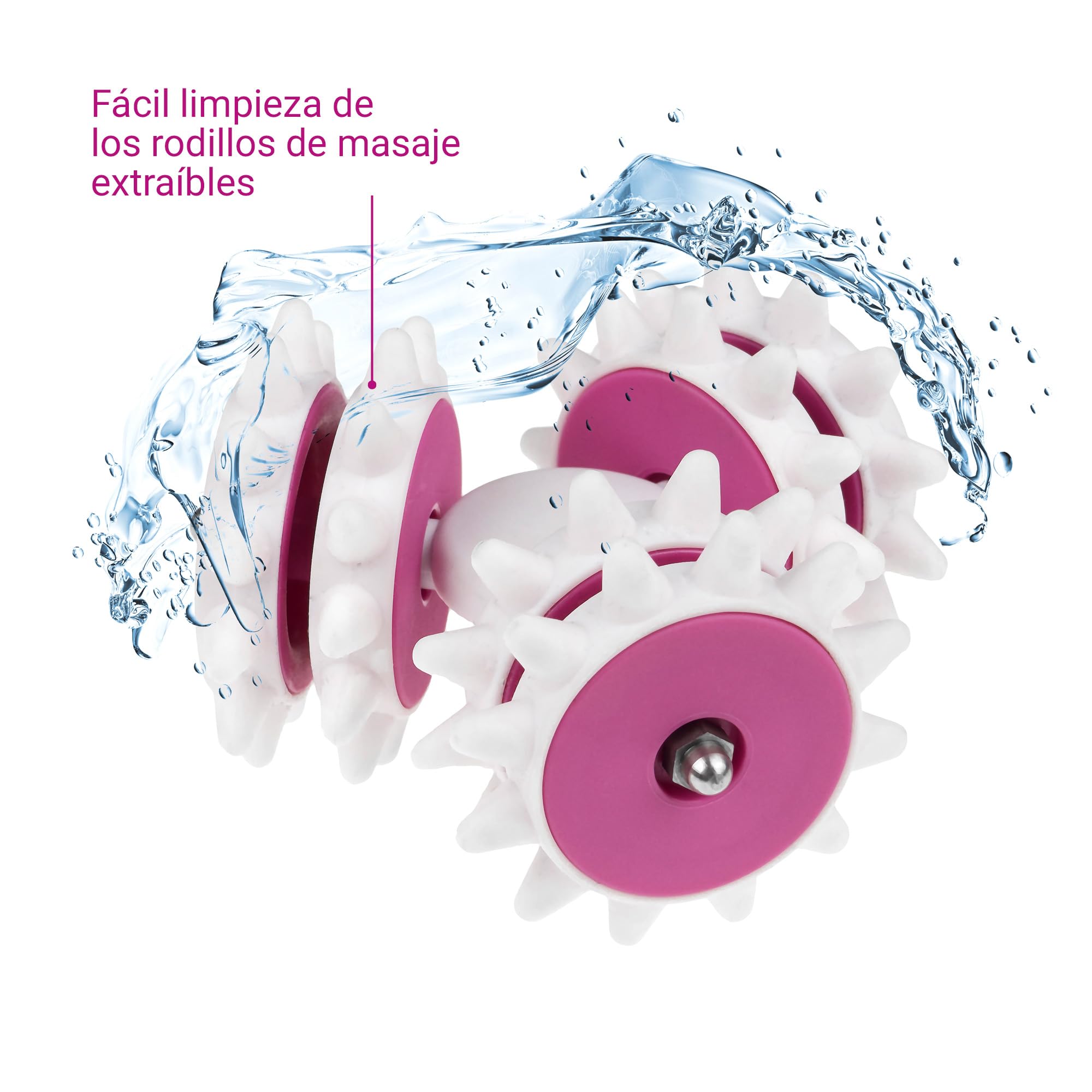 medisana AC 850 Masajeador para celulitis para una piel más firme, auto-masaje con 6 rodillos de masaje rotativos y 2 intensidades, 1a generación