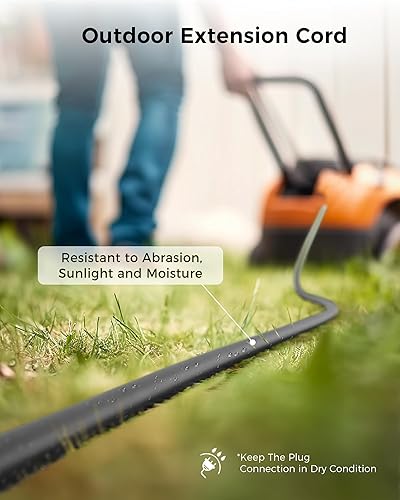 Miniatura 7 de Cable Matters - Paquete de 2 cables de extensión de alimentación 13A resistentes de 16 AWG, 10 pies, 3 clavijas, NEMA 5-15P a NEMA 5-15R, color negro