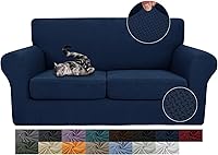 Vista 53 de JIVINER Fundas de sofá de 3 piezas para sofá de 2 cojines, funda de sofá elástica con 2 fundas de cojín de asiento extra grandes, fundas gruesas