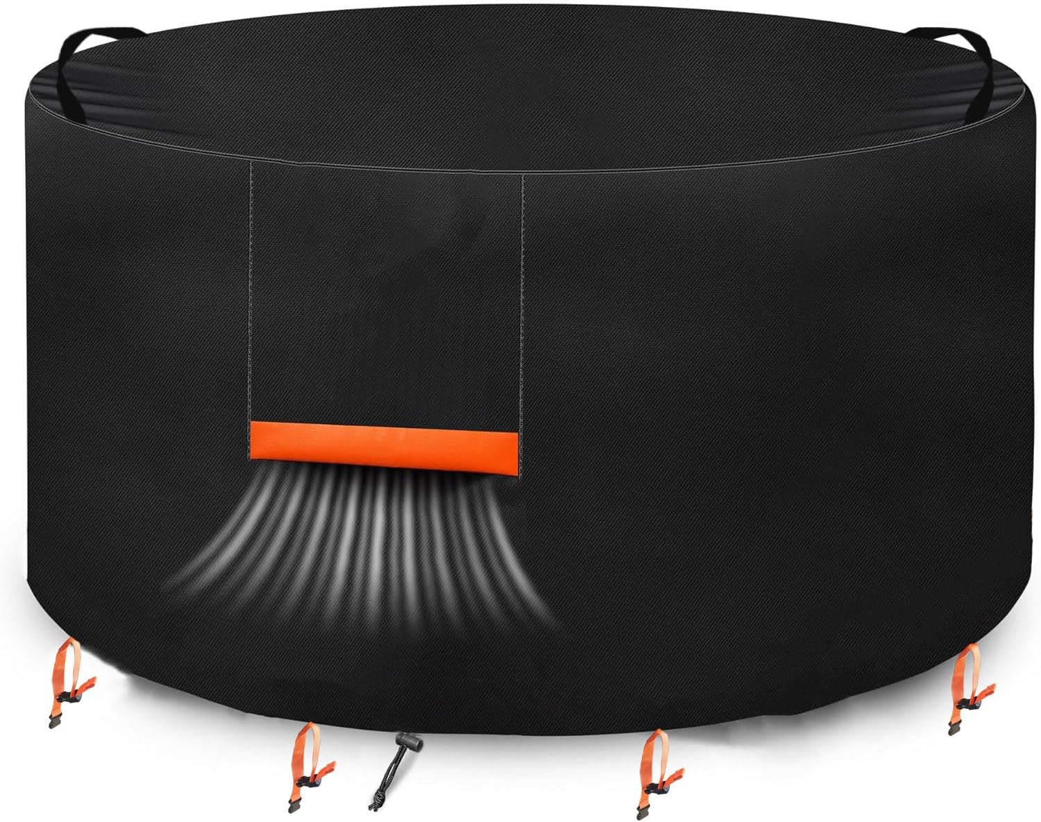 Fire Pit Cover Round 50”Dia X 24”H,600D Heavy Duty Oxford Fabric Strong Tear Resistant, Waterproof & UV Resistant Outdoor Cover