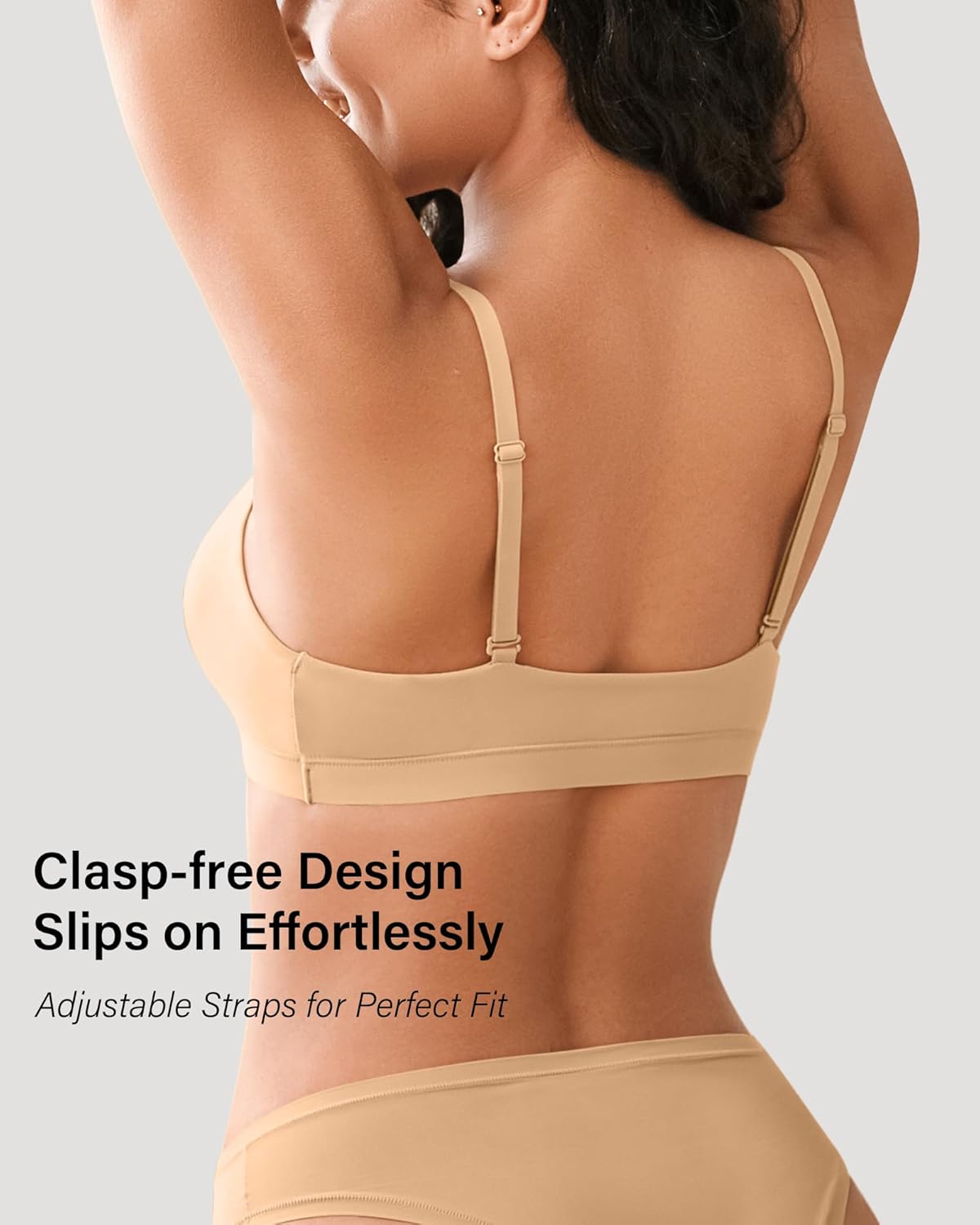 Seamless Wireless Bra for Women Unlined Unpadded Bralette with Nipple Covers Comfort Cami Top Bra Breathable Smooth Bras - Image 5