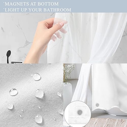 Vista 99 de Tititex - Juego de cortinas de ducha de eucalipto verde oliva, hojas de acuarela en la parte superior con decoración floral de baño, 60 x 72 Hojas