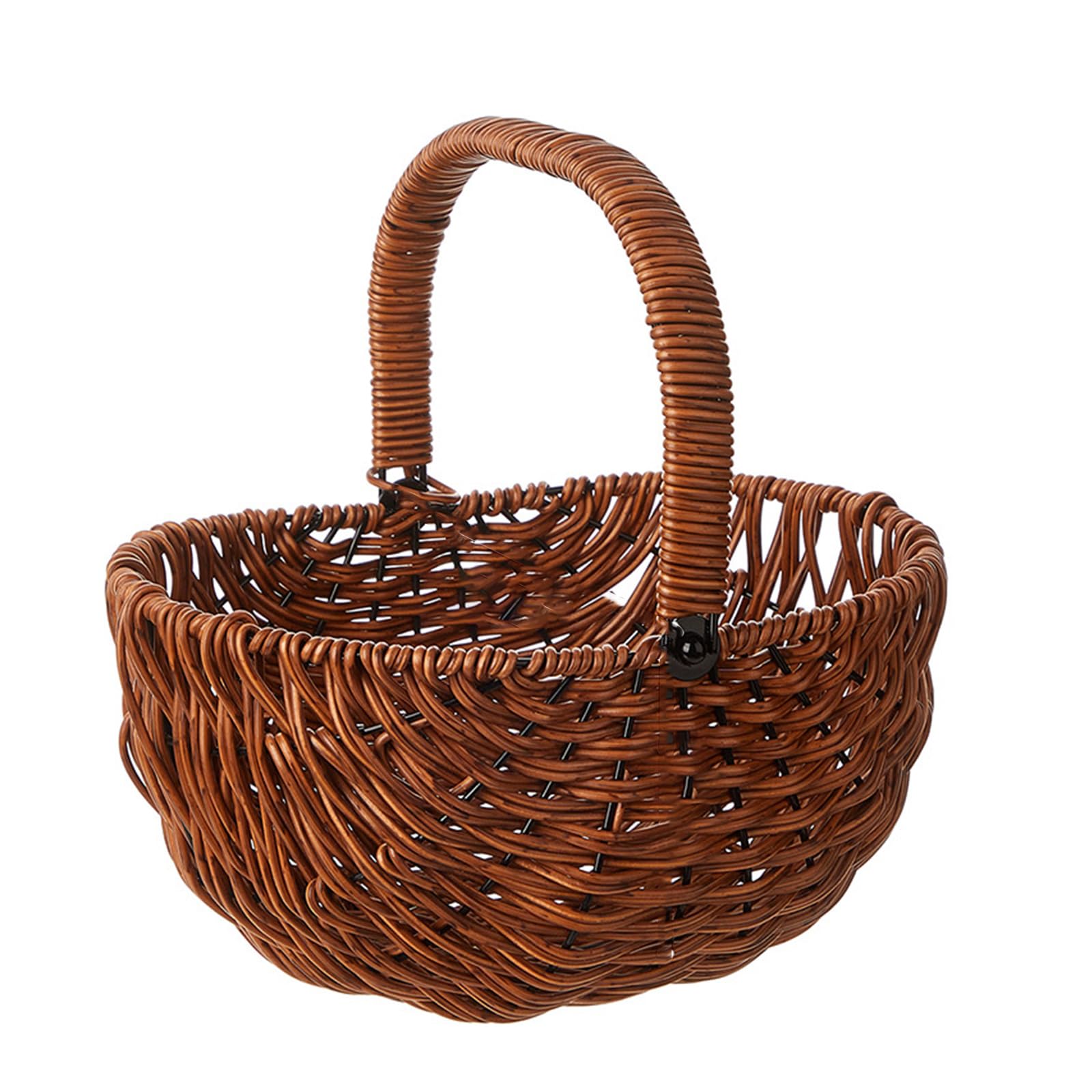 Tsophreniq Multifunctional Storage Basket Flower Arrangement Basket Unique Wicker Woven with Handle Delicate and Fine Small