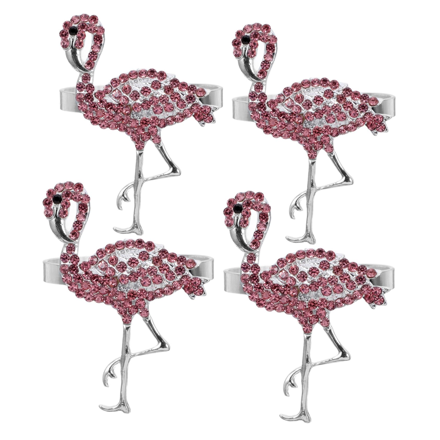 3 Ensembles Anneaux De Serviette Forme De Flamant De Décorations Élégantes pour Table Hawaïenne Accessoire De Chic pour Dîner Événements Spéciaux 4 Pièces * 3