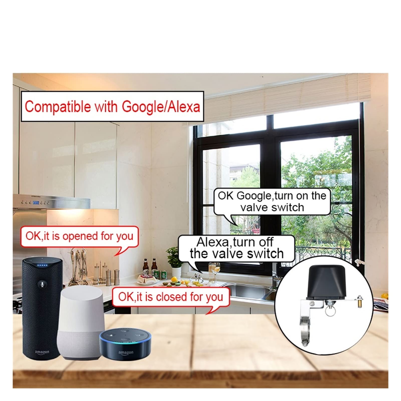 Smart Sprinkler Timer per irrigazione Tuya Wifi/Zigbee Smart Valve Controller per conduttura del gas dell'acqua Spegnimento automatico Compatibile con Alexa Google Assistant Traccia il traffico e ri