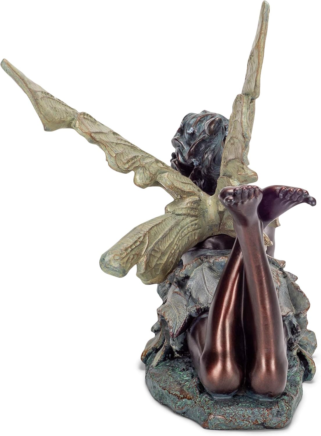 Napco Imports Beautiful Fairy Resting Bronze Tone and Ivory 18 Inches Resin Figurine