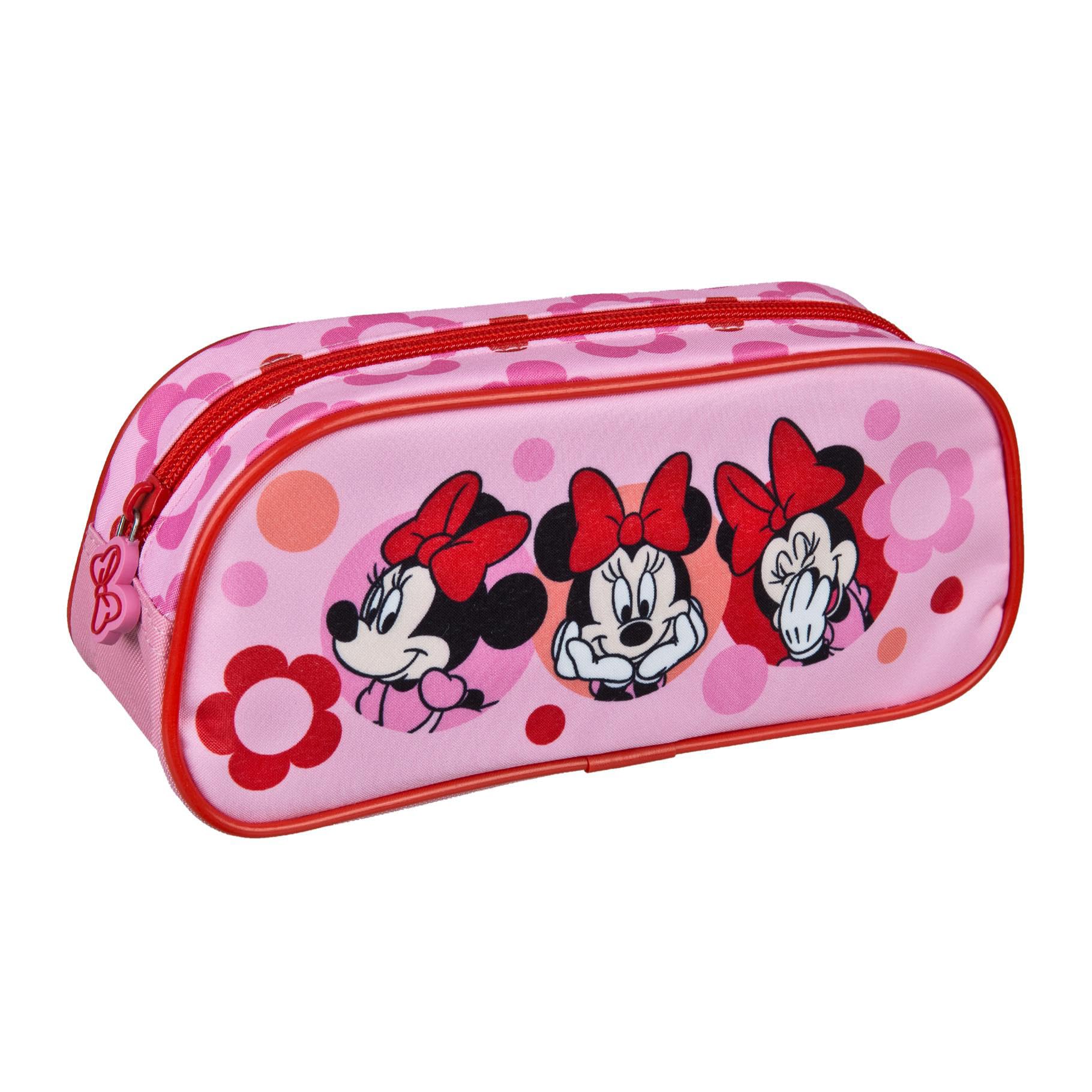 Undercover Minnie Mouse Pink Floral Pencil Case for Kids Teens 22 x 9.5 x 9 cm