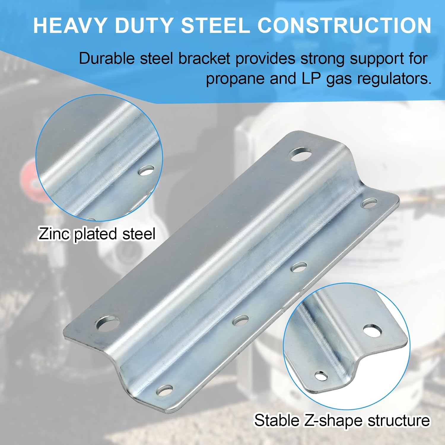 Regulator Z Mounting Bracket Compatible with Marshall Excelsior MEGR-900, Universal Steel Mounting Bracket for Propane & LP Gas Regulators, Wall Mount Support Replacement