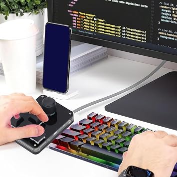 Jeffergarden 4-Key Mechanical Macro Keyboard with Blue Switches and Rgb Backlight Programmable Programmable Keyboard - Black