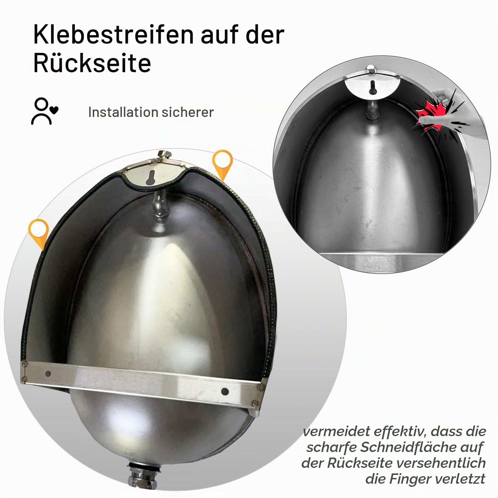 Wandmontiertes 304 Edelstahl Urinal, Haushalt/Gewerbe Urinale für Männer Erwachsene, Badezimmer Spülung Männertoilette für Garten KTV Schlafsaal Bar Geschäft Garage