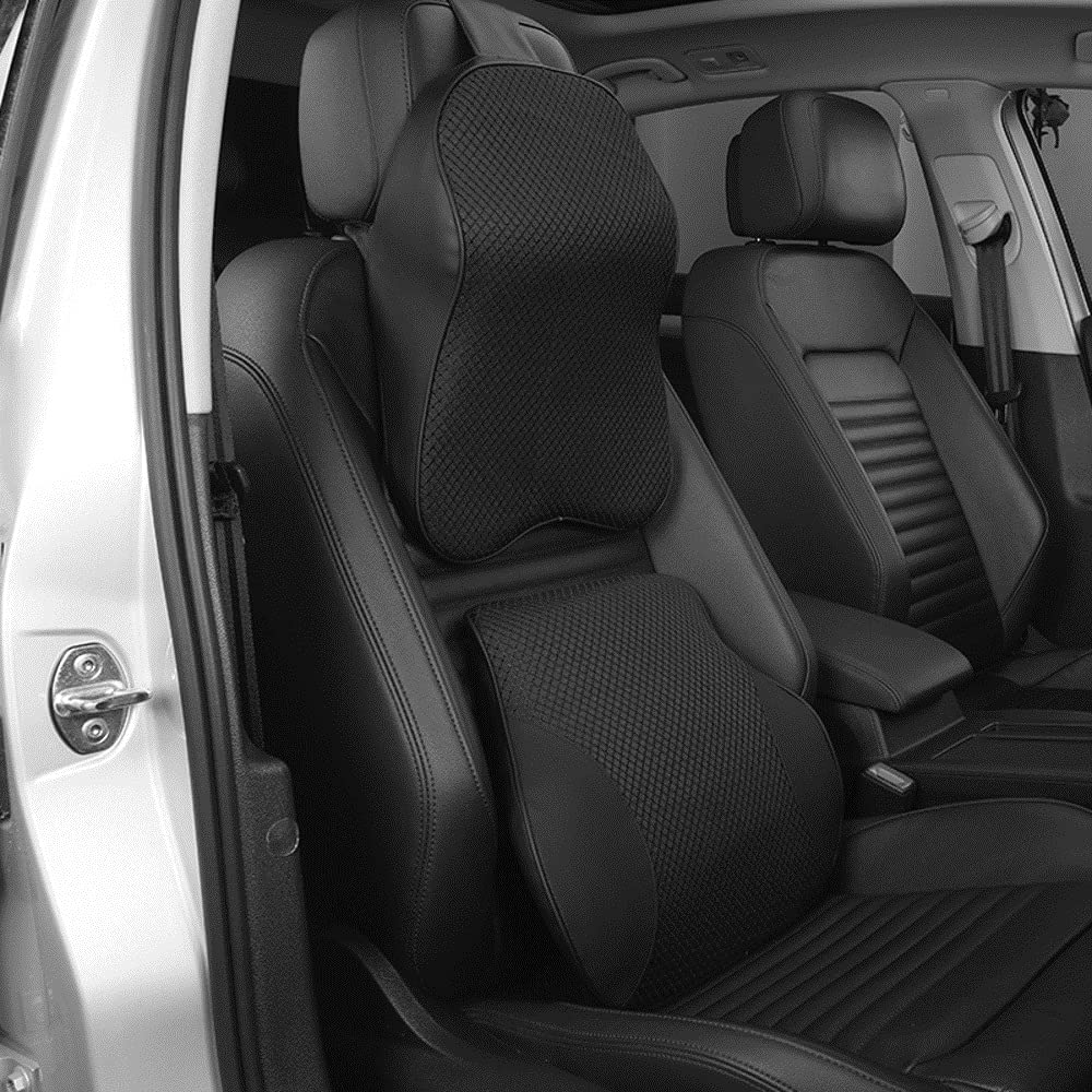 Hukimoyo 3d Pu Faux Leather Memory Foam Car Seat Back Desertcart