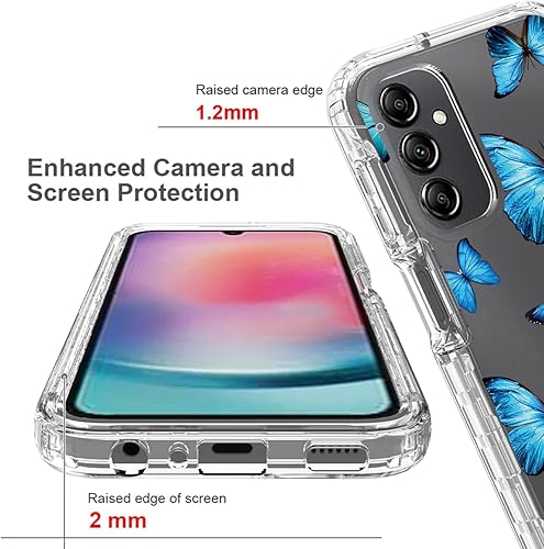 Miniatura 2 de Funda para Galaxy A24 4G, Samsung A24 4G SM-A245F con protector de pantalla de vidrio templado, funda protectora de cuerpo completo transparente de