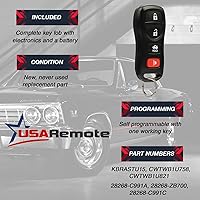 Vista 3 de USARemote Llavero remoto de entrada sin llave 4btn para I35 G35 350Z Altima Maxima Sentra