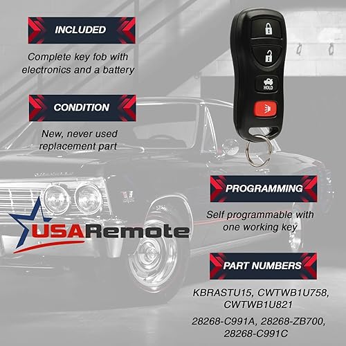 Miniatura 9 de 2 llaves remotas de entrada sin llave USARemote 4btn para I35 G35 350Z Altima Maxima Sentra