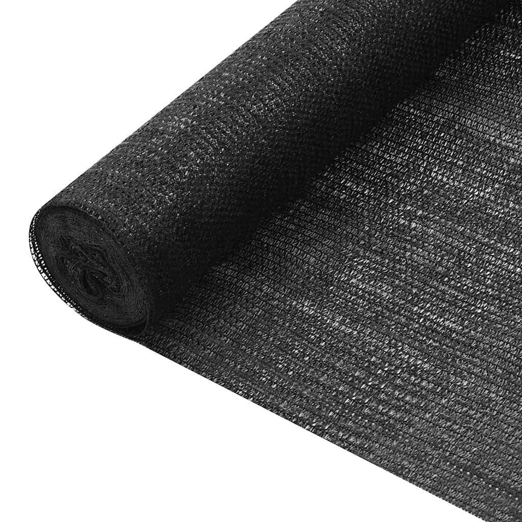 vidaXL Privacy Net Lawn Garden Balcony Outdoor Protective Screen Fence Mesh Net Shade Windbreak Screening Black 1x25 m HDPE 75 g/m²
