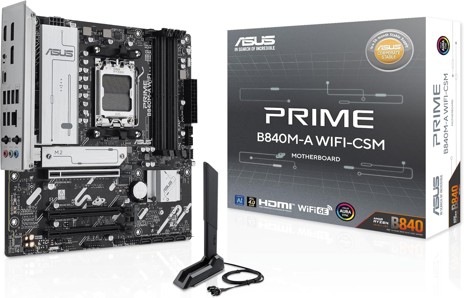 未使用 ASUS PRIME B840M-A WIFI-CSM マザーボード Amazon | ASUS AMD AM5 AMD B840 micro-ATX マザーボード Ryzen 9000