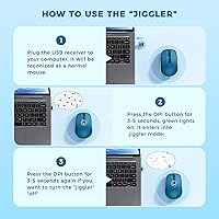 Vista 2 de PEIOUS Wireless Mouse Jiggler - LED Wireless Mice with Build-in Mouse Mover, Rechargeable Moving Mouse for Laptop with Undetectable Random Movement