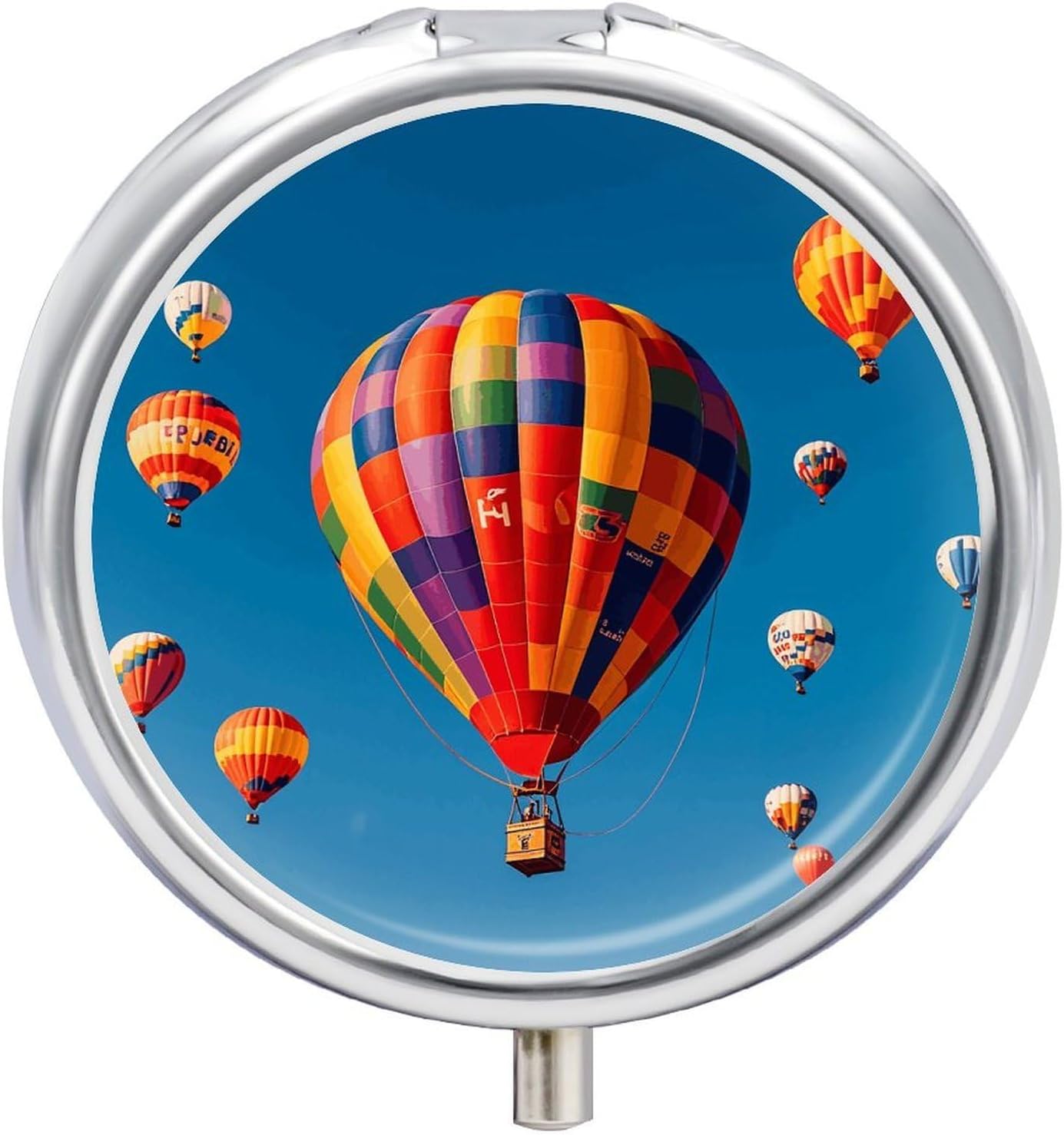 Hot Air Balloons Pill Case 3 Compartment Travel Pill Box