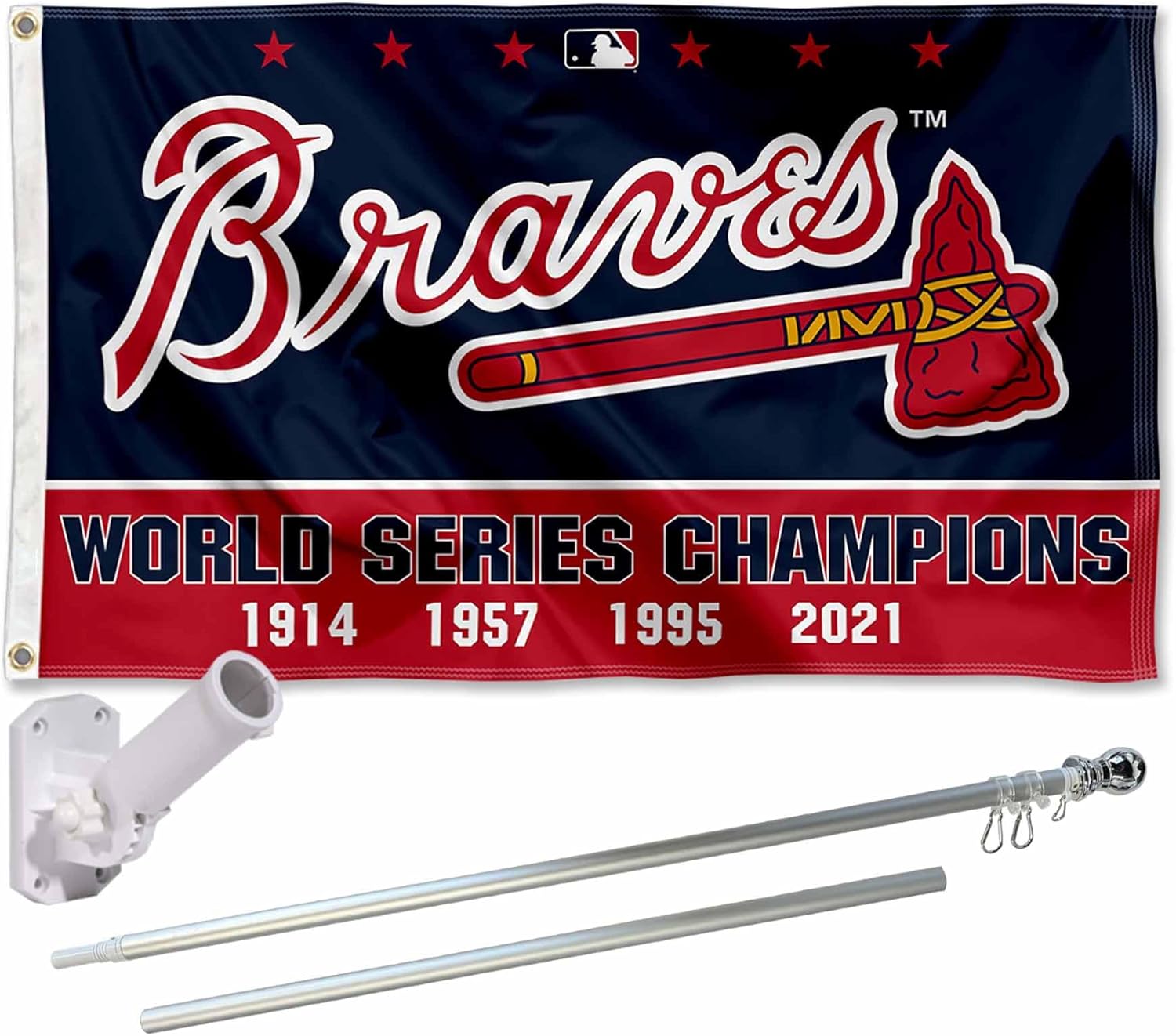 Philadelphia Baseball Pinstripes Flag Pole and Bracket Mount Set
