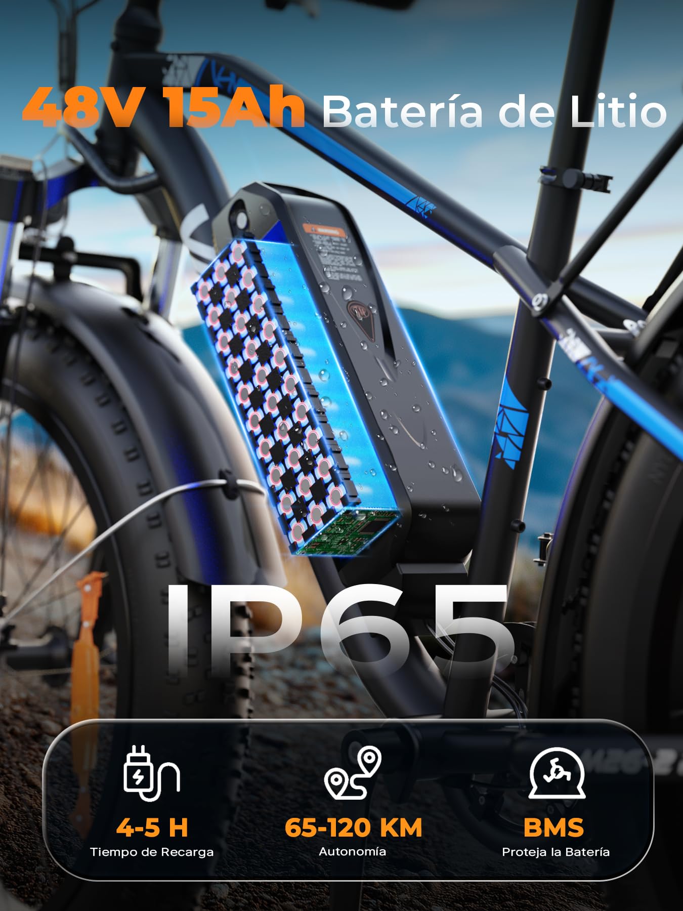 VARUN Bicicleta Electrica para Adultos, 26''*4,0 Fat Tire Bicicleta Eléctrica para Hombre/Mujer, 250W 48V 18Ah/13Ah Bici Electrica de Montaña, Ebike de 7 velocidades con Pantalla LCD