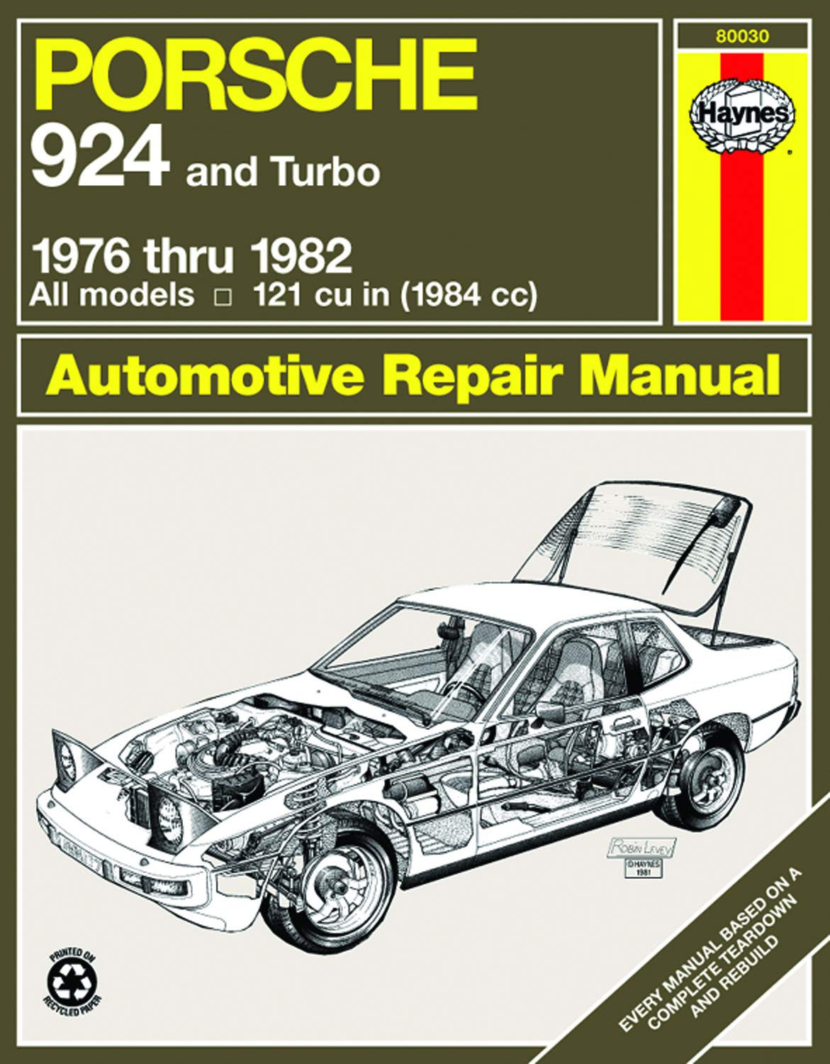 Haynes Automotive Repair Manual Porsche 924 1976-1982