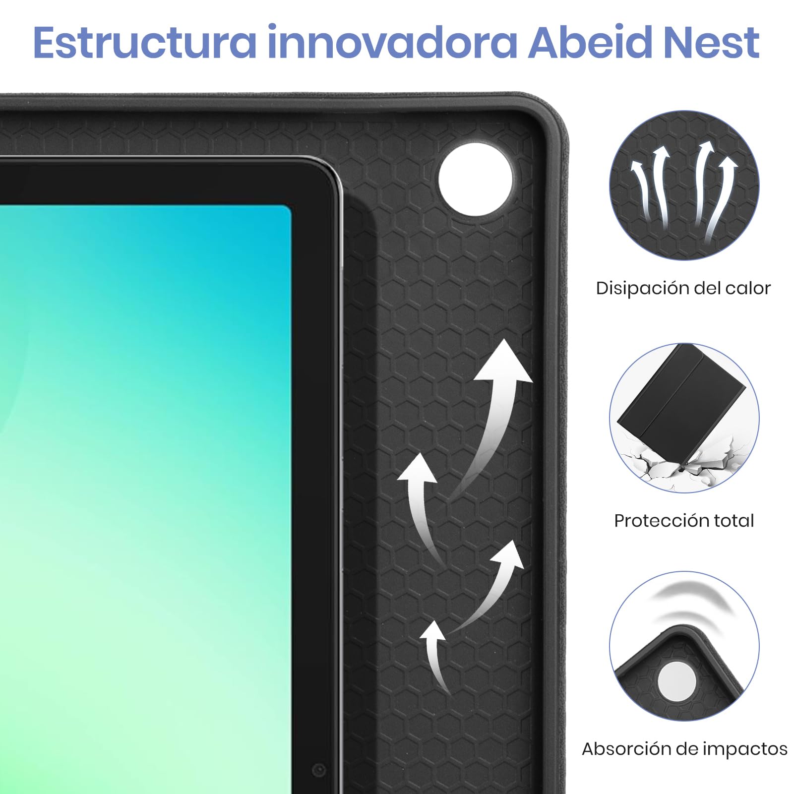 Funda con Teclado para Samsung Galaxy Tab A11 Plus/A9+ 11“ 2025/2023 (SM-X310/X315/X236), Teclado Bluetooth inalámbrico Desmontable con Funda Protectora, para la Tablet Samsung A11+ (Negro)