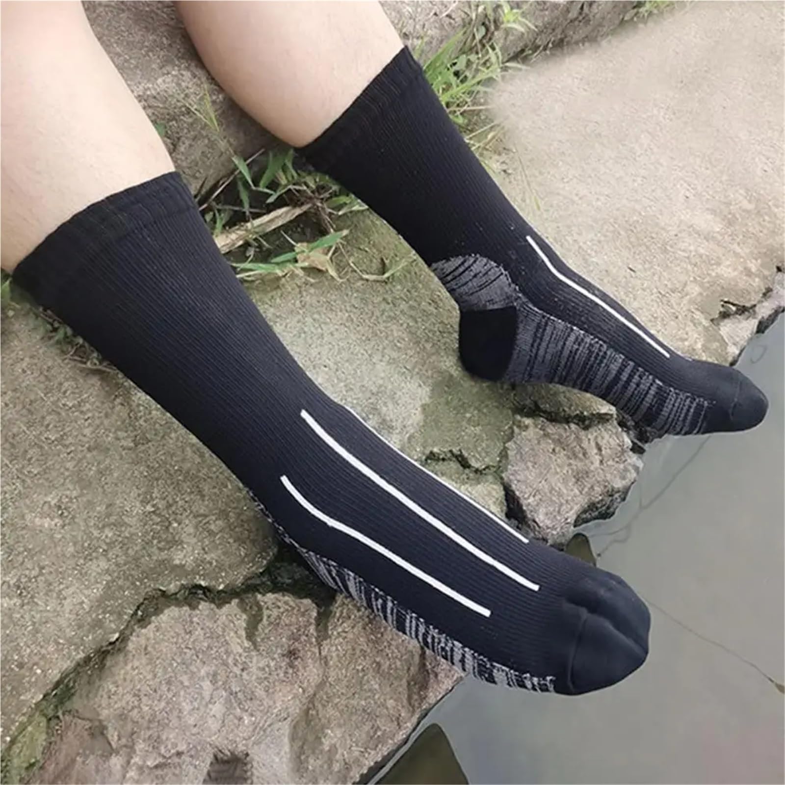 Wasserdichte Socken 1 Pair Waterproof Socks Elastic Breathable Mid-Tube Foot Protection Windproof Winter Hiking Wading Riding Skiing FüR Wie Laufen