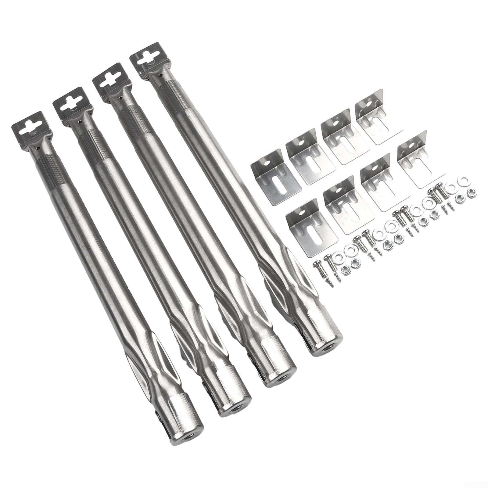 Lot de 4 brûleurs à gaz réglables en acier inoxydable de 35 à 42 cm pour barbecue avec trou de 11 mm