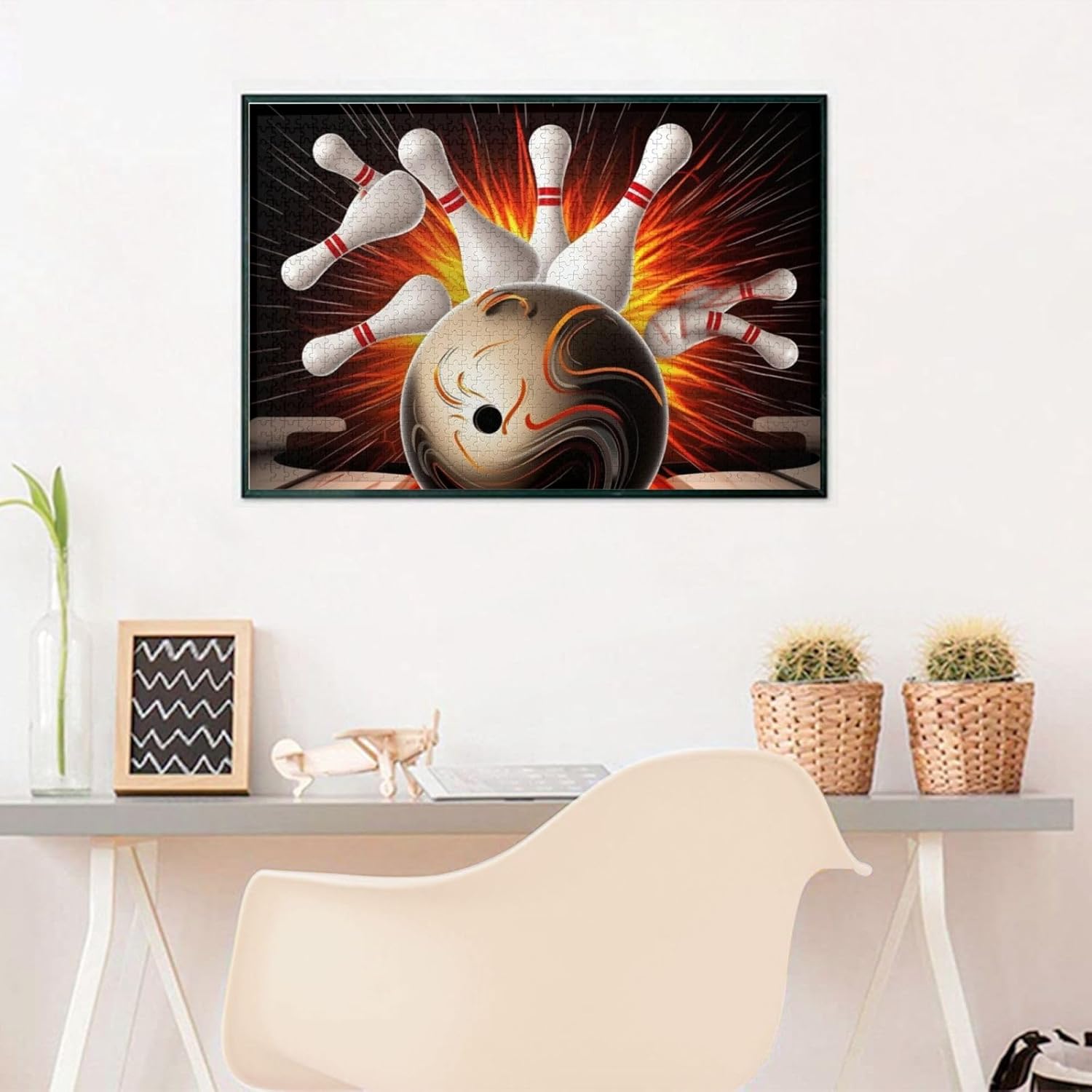 1000 Piece Jigsaw Puzzle for Adults Wooden Challenging Puzzles Custom Personalized Vintage Sport Bowling Ball Picture Puzzle for Adults & Kids Family Game Nights 29.5"x19.7" Puzzles