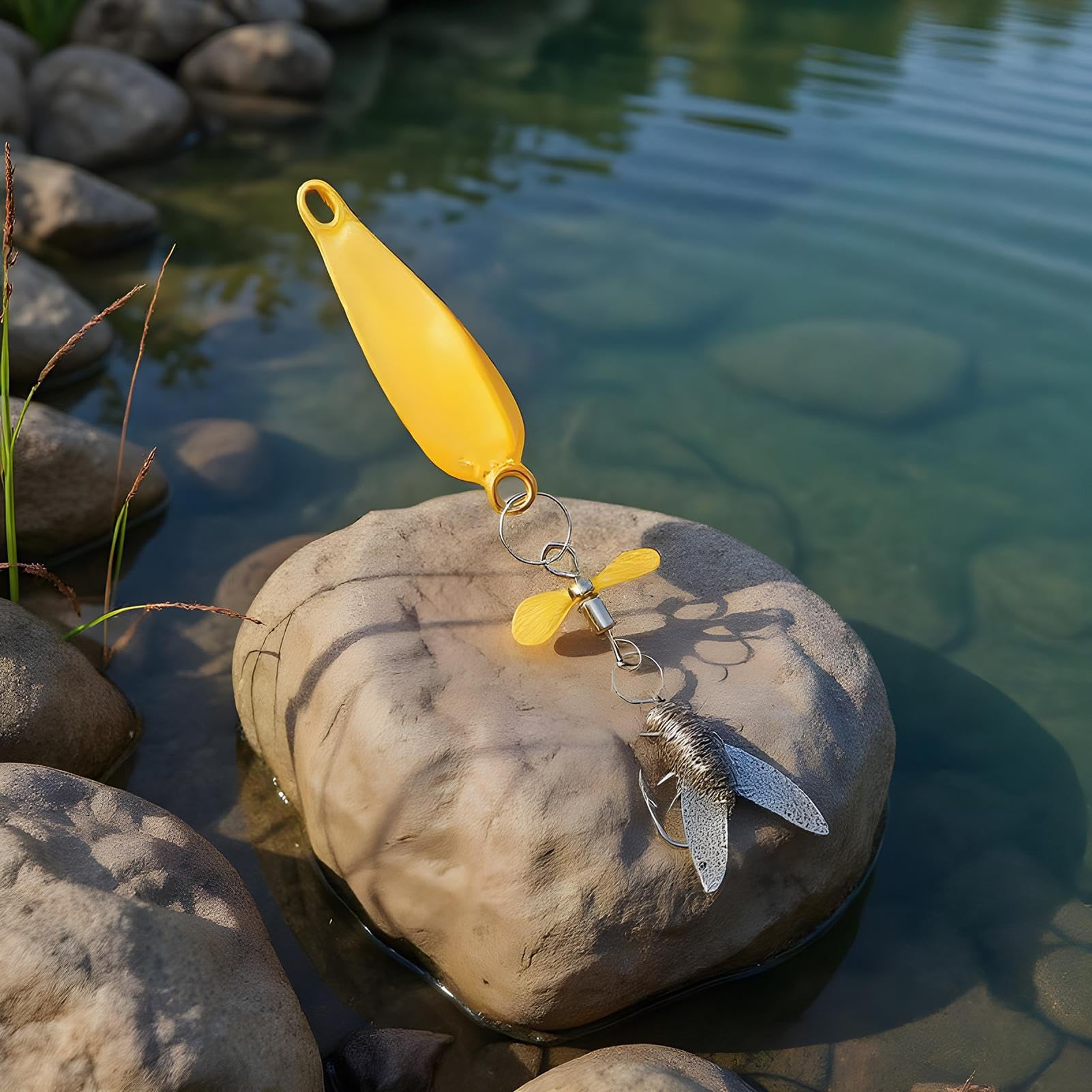 Esca Spinner Pesca | Kit Esca Spinner Metallo 5 Pezzi per trota luccio persico, esca riflettente per trota lago Shad Bass fiume luccio lucioperca Crappie salmone