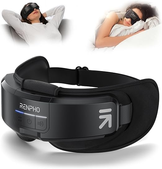 RENPHO Eye Massager FSA HSA, Eyeris Shift Eye Massager & Sleep Mask for Migraine, Father's Day/Birthday Gifts for Women/Men/Mom/Dad, Face Head Temple Mask with Heat, Compression for Relaxation