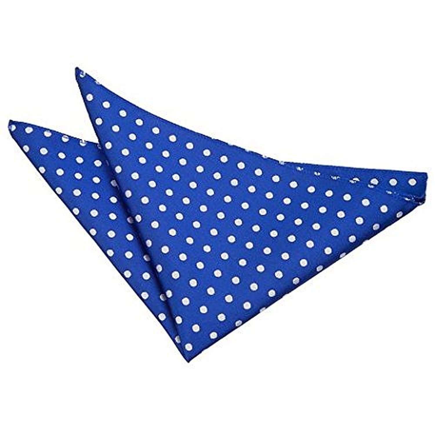 DQT Woven Polka Dot Classic Patterned Fashion Casual Pocket Square Handkerchief - Royal Blue