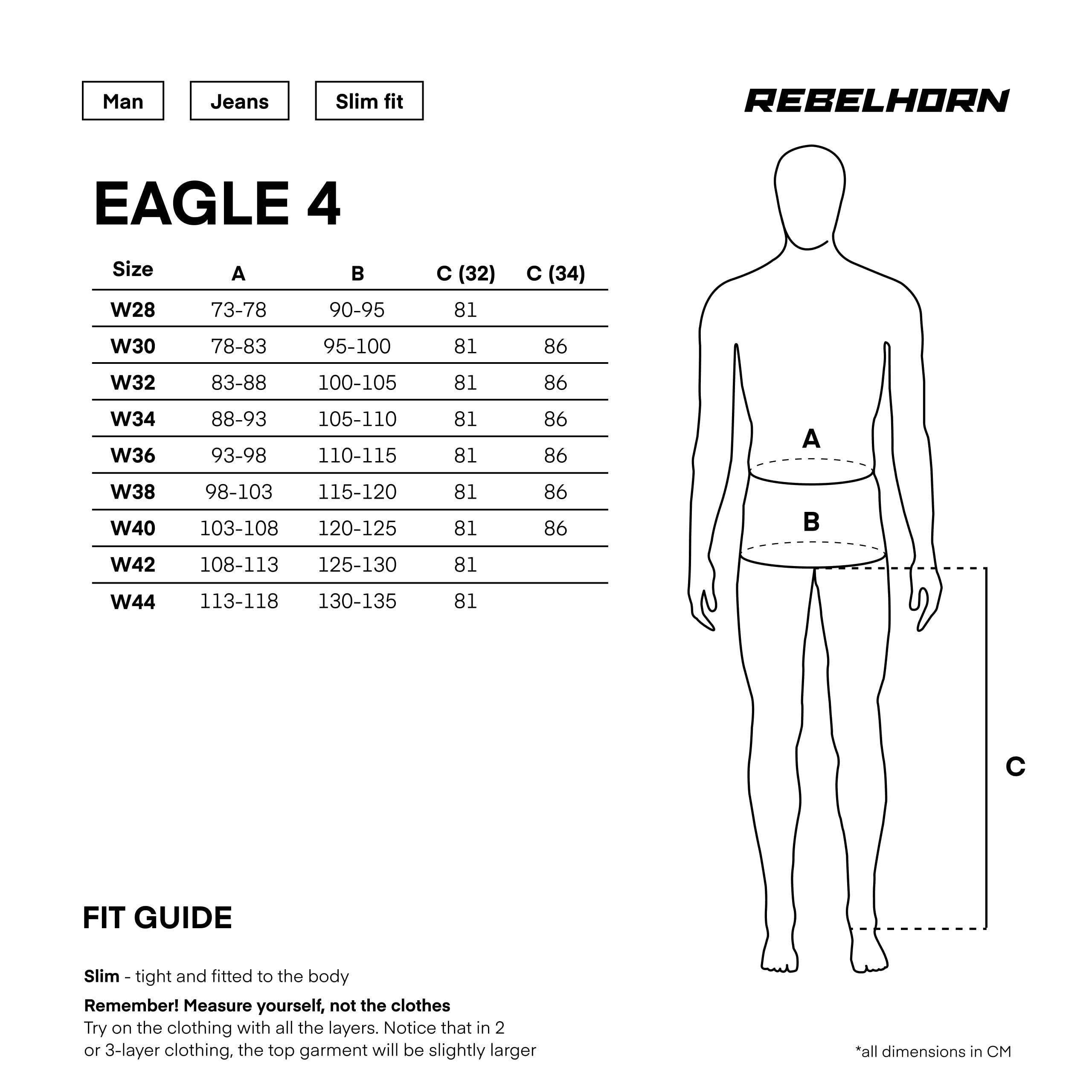 Rebelhorn Eagle 4 Slim Fit Motocyklowe jeansy, niebieski wyblakły, 34/34