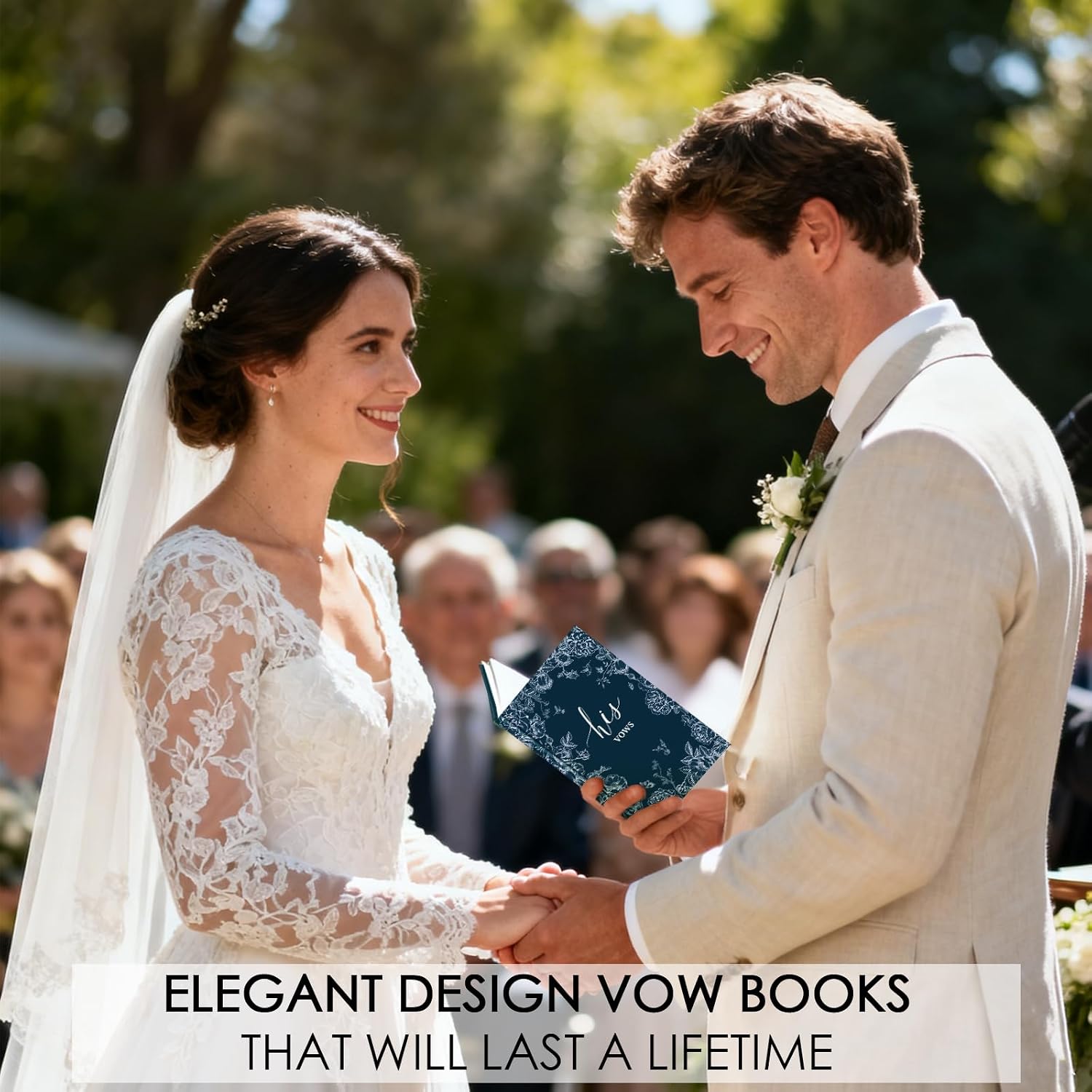 Wedding Vow Books His and Hers, 2 Pack Hardcover Wedding Vow Books, 4 x 6"