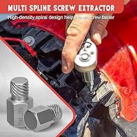 Vista 5 de Juego de 13 extractores de tornillos, cabeza hexagonal multi-estriada de fácil extracción, kit extractor de pernos para tornillos Allen dañados