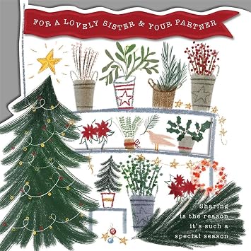 Cards Hallmark Christmas for Sister and Partner, Festive Design