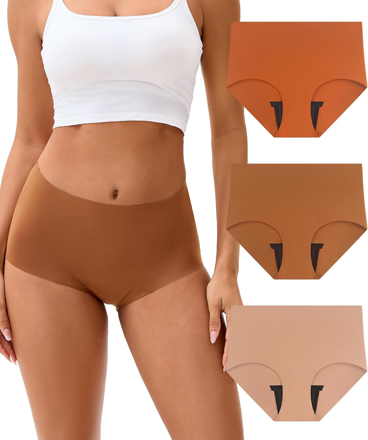 Incontinence Underwear for Women, Seamless High Waisted Washable Leak Proof Postpartum Protective Briefs 3 Pack (Multicolor02, Large)