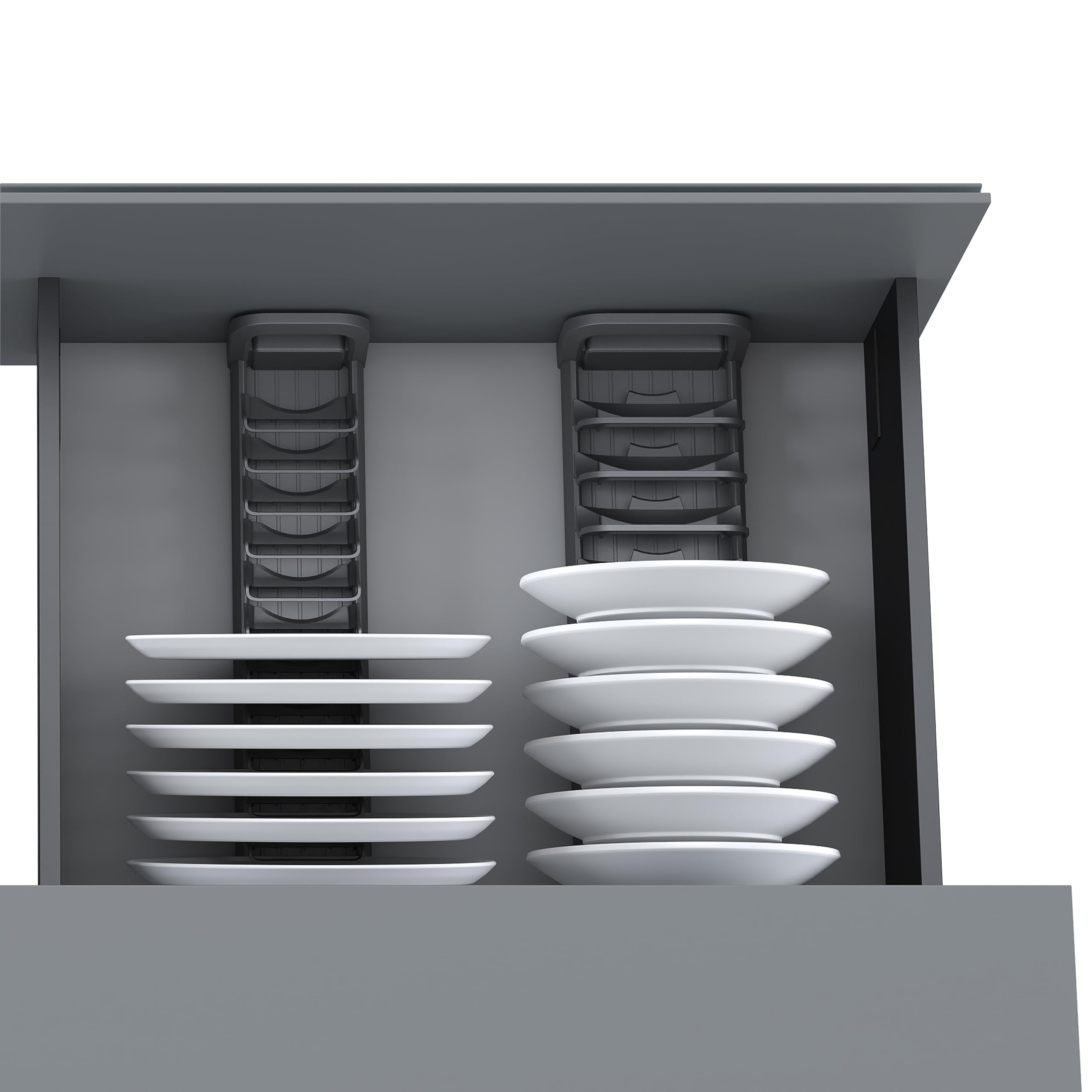 Emuca - Plattenhalter für Schublade, 120x470 mm, Grau anthrazit, Aluminium und Kunststoff