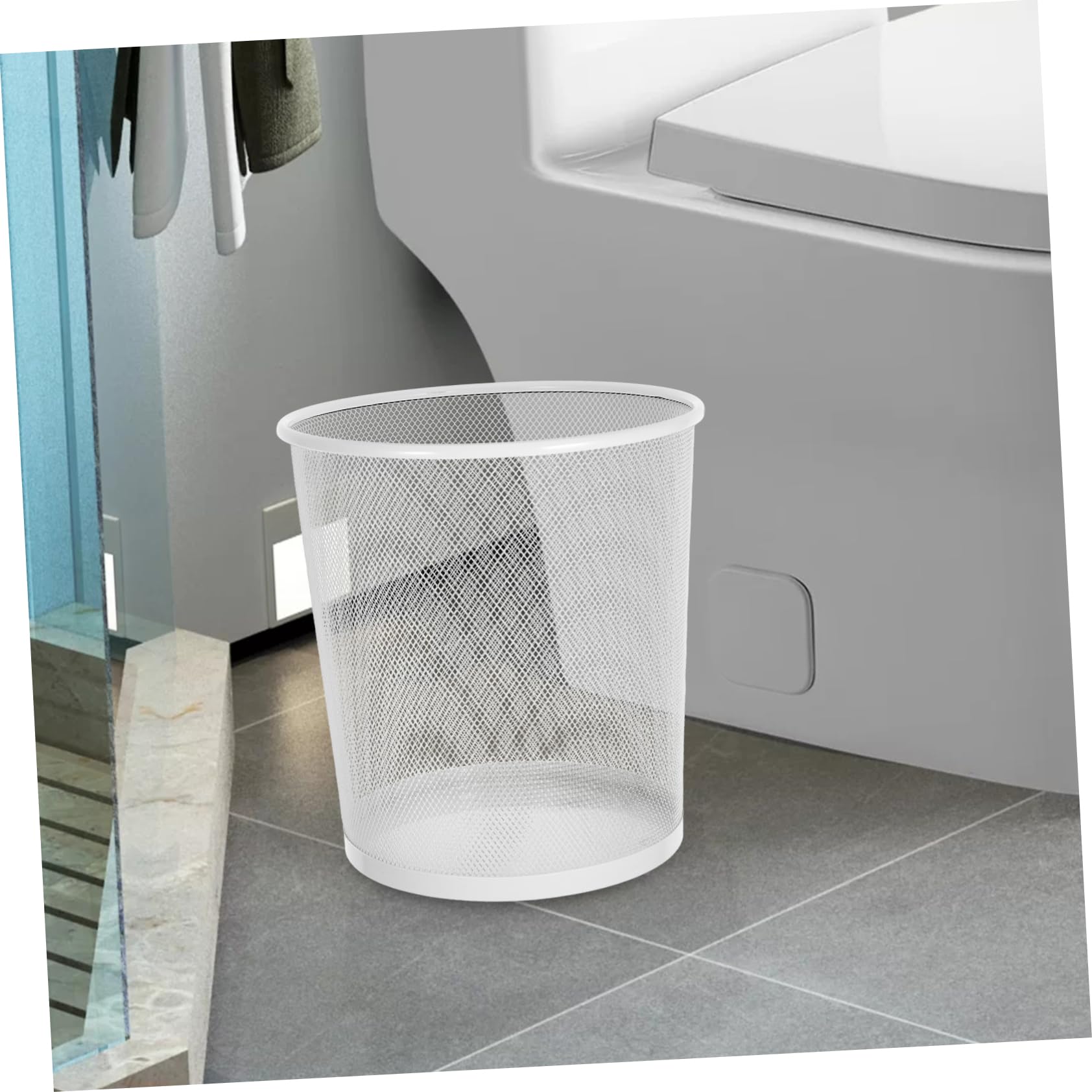 ABOOFAN Cestino per Rifiuti in Ferro Rete Fine, Elegante Design Semplice, Grande Capacità, per Ufficio e Uso Domestico