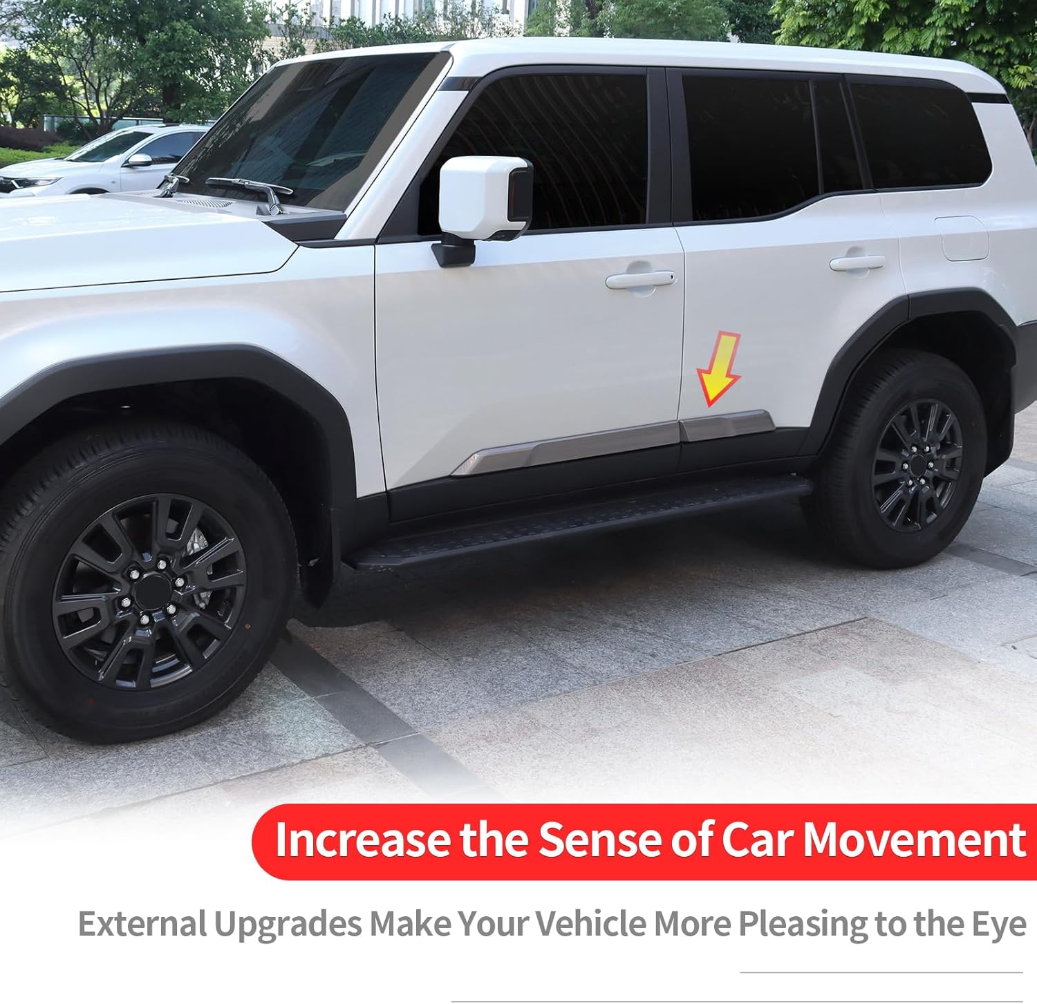 4 Pcs Chrome Plating Car Body Trim for 2024 2025 2026 Toyota Land Cruiser 250 1958 Prado Lc250 J250 Car Door Side Anti-Scratch Highlight Strip Interior Modification Accessories (Thickened Style)