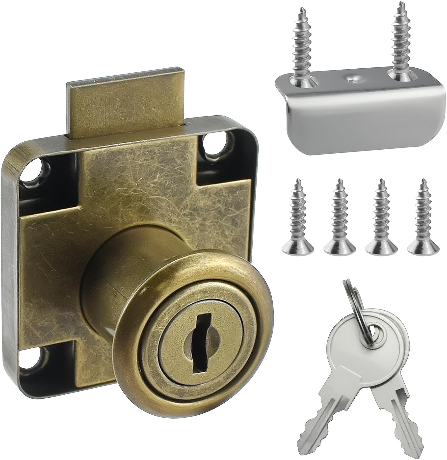 SDTC Tech Drawer Lock with Keys and Matching Screws Antique Bronze ...