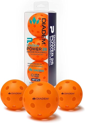 Diadem - Pelotas de pickleball para interiores  Bola de interior aprobada por USAPA, molde de una pieza de 26 agujeros, rebote verdadero y plástico