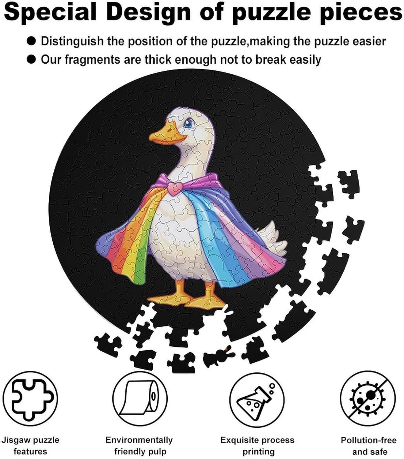 Rainbow LGBT Gay Goose Wooden Puzzles Irregular Animal Shaped Jigsaw Puzzle Fun Family Game 195 PCS