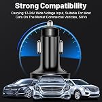 6 Chargeur de voiture rapide avec PD+QC3.0+Super+3.1A,USB Adaptateur de lumière de cigarette avec LED Moniteur, Universel 12V/24V Voiture USB Chargeur Multi Port Accessoires pour voiture SUV