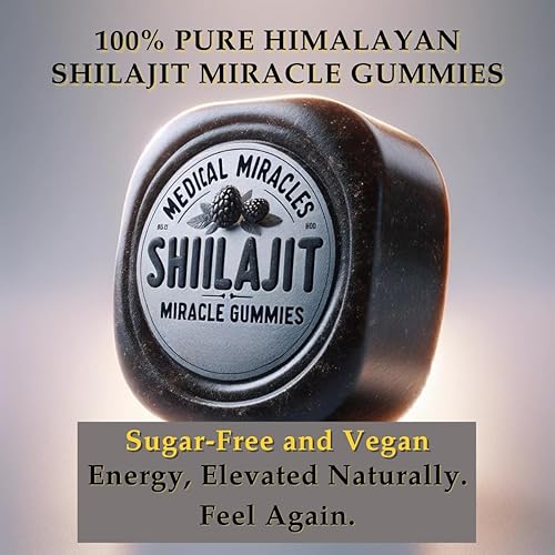 Miniatura 5 de Medical Miracles Shilajit Gummies - 1000 mg de extracto puro del Himalaya con ácido fúlvico, vegano, sin azúcar, de alta potencia. Apoyo energético