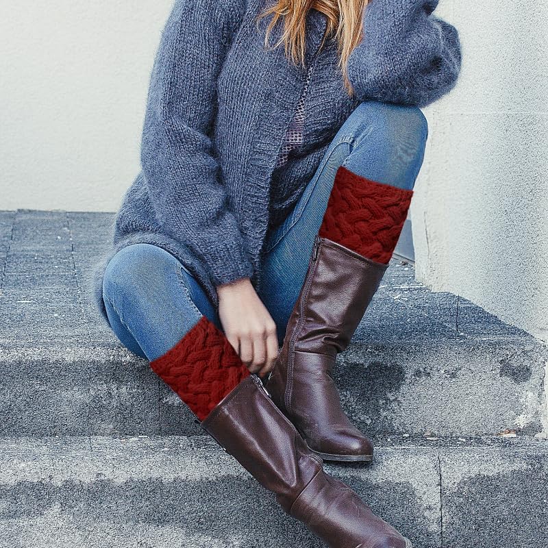 Loritta Womens Boot Socks Winter Warm Crochet Knitted Boot Cuffs Topper Socks Short Leg Warmers Gifts - Image 6