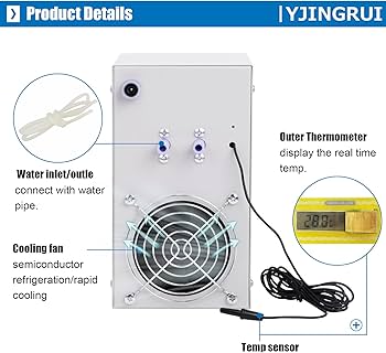 Amazon | YJINGRUI 水槽クーラー 10℃-40℃ 冷却と加温機能 水槽用