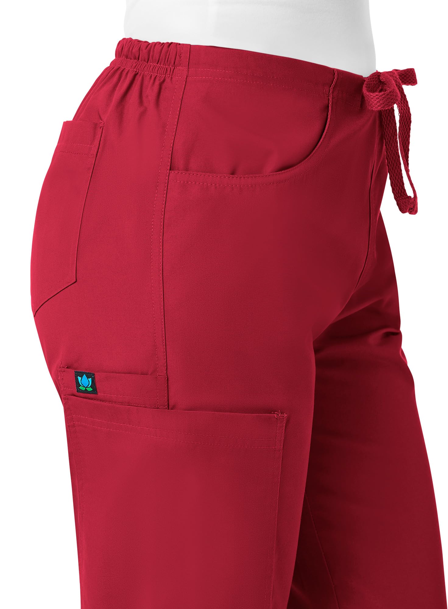 Maevn Women's Core Utility Cargo Pants(Red, Large Petite)