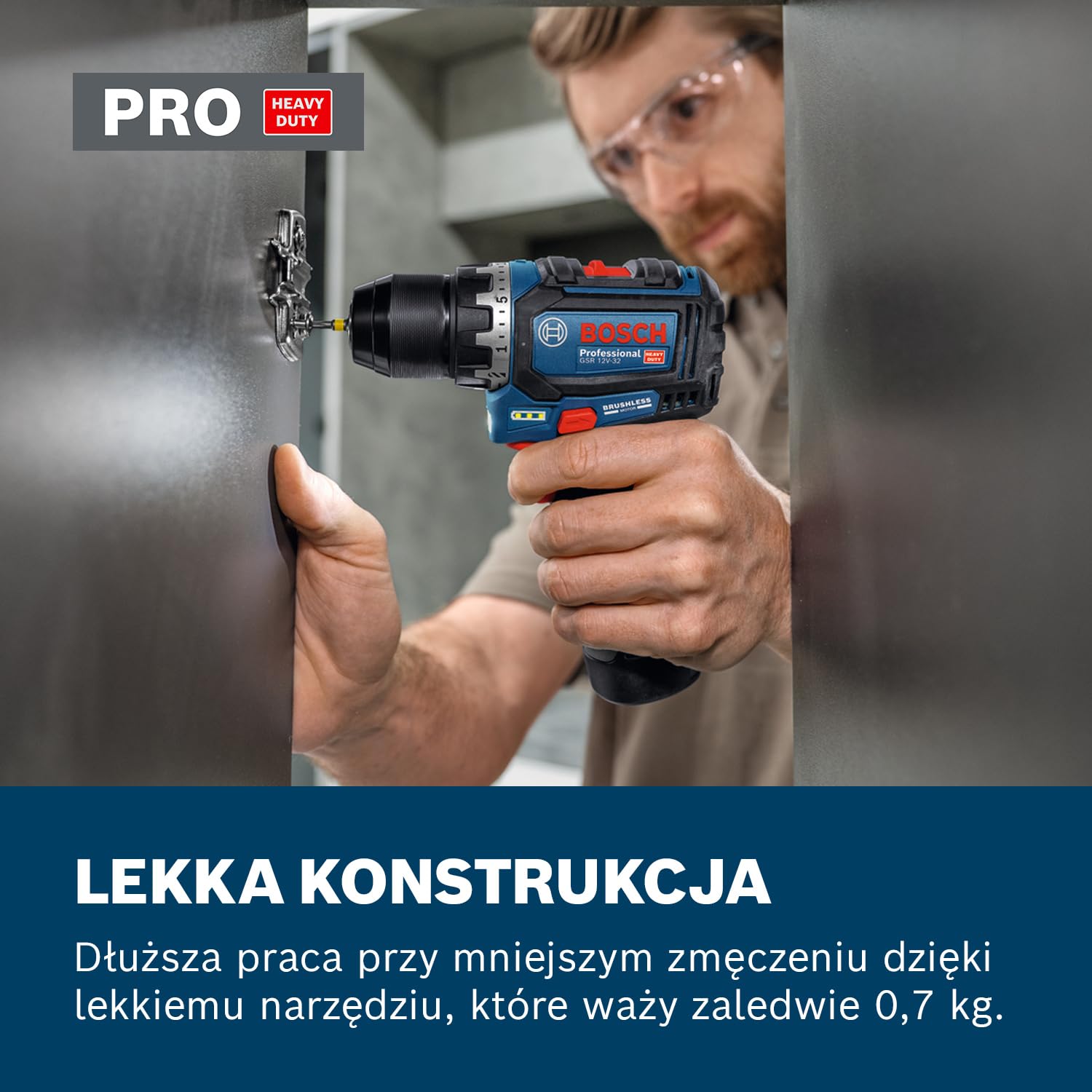 Bosch Professional 12V System Wiertarko-wkrętarka akumulatorowa GSR 12V-32 (Advanced KickBack Control, silnik bezszczotkowy)